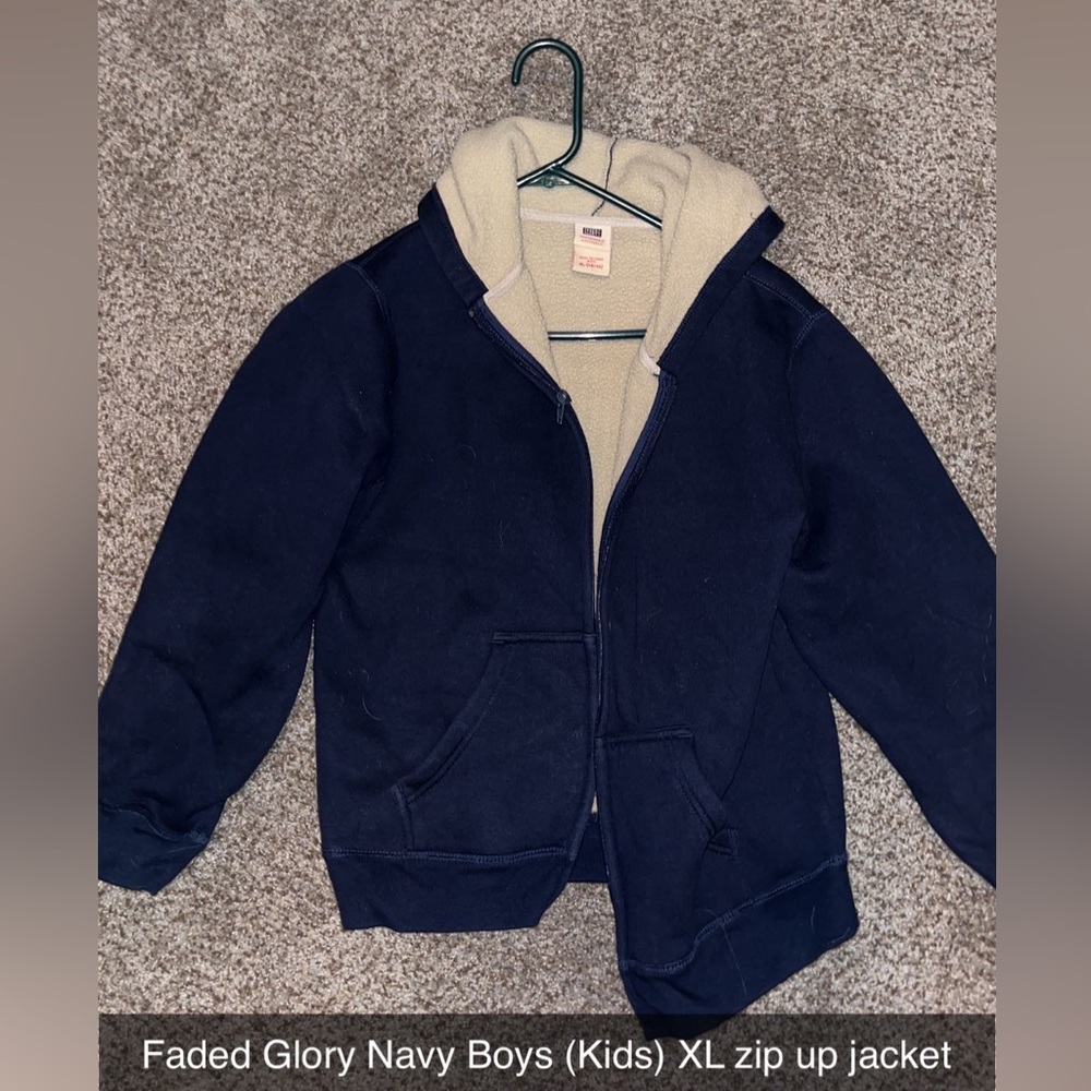 Faded Glory Youth XL navy zip up jacket